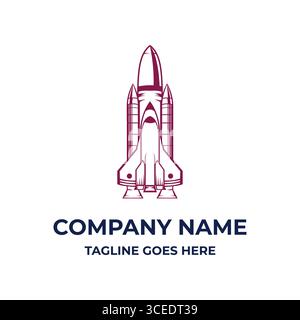 Rocket Launch Illustration for Universe Space Logo Design Vector Stock Vector