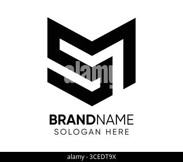 MS monogram initials letter logo concept. SM icon design Stock Vector