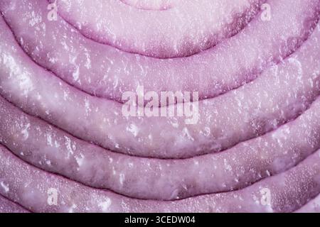 Sliced red onion as background. Close-up Stock Photo