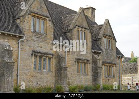 Charming Old English Stone House with Unique Architectural Features. Willersey, England Stock Photo