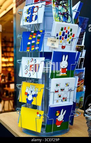 Miffy postcards sold in Utrecht, the birthplace of Miffy in the Netherlands Stock Photo