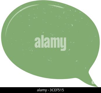 Green Hand Drawn Grunge Speech Sticker Stock Vector