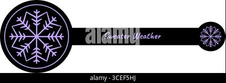 Purple Icy Snowflake Box Seal Label Stock Vector