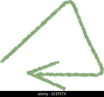 Handdrawn Rough Green Chalk Swirl Arrow Stock Vector