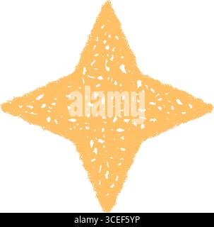 Magic Crayon Star With Festive Sparkle Stock Vector