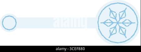 Flat Blue Chalk Snowflake Seal Label Stock Vector