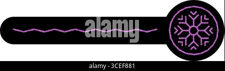 Flat Purple Snow Flake Sticker Label Stock Vector