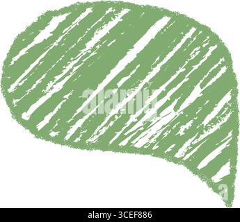 Green Crayon Scribble Fluid Speech Balloon Stock Vector