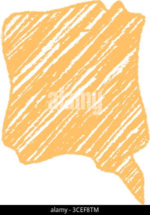 Wavy Orange Crayon Scribble Speech Bubble Stock Vector