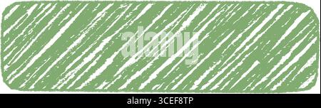 Green Crayon Scribble Diagonal Rectangle Frame Stock Vector