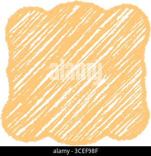 Groovy Scallop Crayon Sketched Rectangle Frame Stock Vector