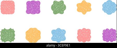 Groovy Colorful Crayon Sketched Wavy Border Set Stock Vector