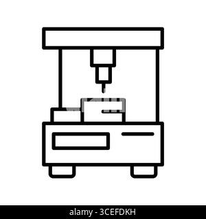 Sleek and modern CNC machine tool designed for precision manufacturing processes. Ideal for industries focused on automation and efficiency in product Stock Vector