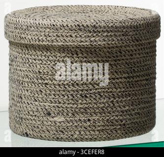 Laundry basket with lid solated nature background with clipping path Stock Photo