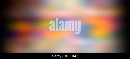 Art exhibition gallery generic background, colourful abstract painting on black background, intentionally blurred post production. Stock Photo