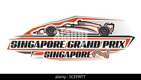 Formula One Lettering Contour of a F1 race car. Formula 1 Vector blueprint isolated on a blue ...