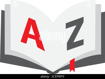 Flat Design Glossary Book Vector Illustration Stock Vector
