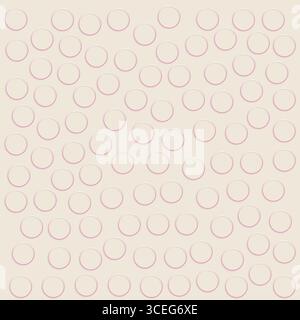 Seamless Light Pink Circle Pattern on a Beige Background Stock Vector