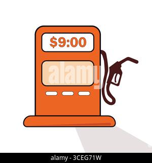 High Gas Prices at a Fuel Pump - Vector Illustration Stock Vector