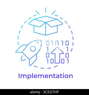 Implementation blue gradient concept icon Stock Vector