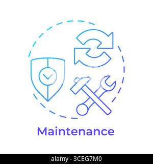 Maintenance blue gradient concept icon Stock Vector