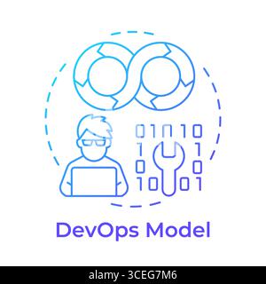 DevOps model blue gradient concept icon Stock Vector