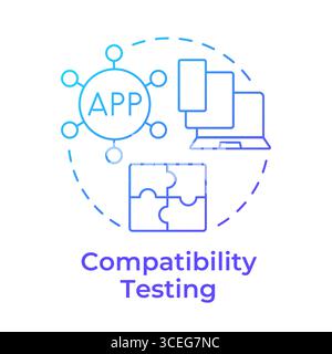 Compatibility testing blue gradient concept icon Stock Vector