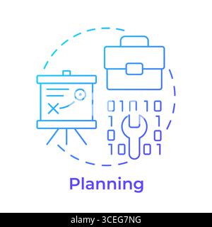 Planning blue gradient concept icon Stock Vector