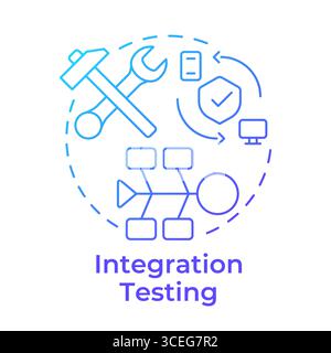 Integration testing blue gradient concept icon Stock Vector