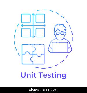 Unit testing blue gradient concept icon Stock Vector