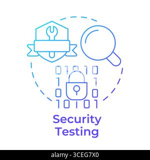 Security testing blue gradient concept icon Stock Vector