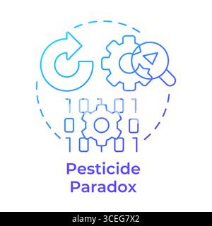 Pesticide paradox blue gradient concept icon Stock Vector