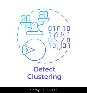 Defect clustering blue gradient concept icon Stock Vector
