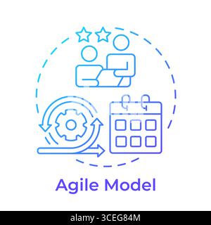Agile model blue gradient concept icon Stock Vector