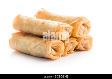 Fried spring rolls isolated on a white background. Stock Photo