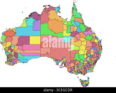 Shaded Australia Map Illustration – Realistic Vector Cartography for Posters, Presentations, and Educational Projects Stock Vector