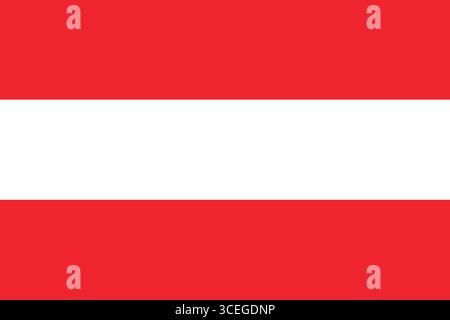 Austria flag vector illustration, red white red horizontal stripes, national symbol for design, print, education, and patriotic projects. Stock Vector