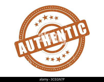 A AUTHENTIC Rubber Stamp Seal with a Dotted Circle Stock Vector