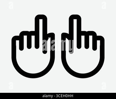 Line art of human hands, signs and gestures isolated vector ...