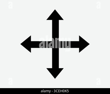 Up Down Left Right Arrows Icon Four Way Arrow Direction Position Location 360 Degree North South East West Compass Navigation Path Sign Symbol Gesture Stock Vector