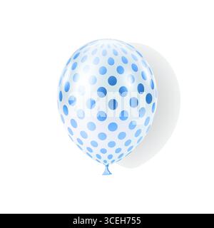 Blue white balloon. Luxury realistic dotted pattern. Stock Vector