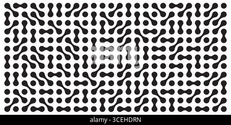 Metaball black and white Vector Background. Liquid morphing connected blobs template. Organic tech geometric backdrop. Stock Vector