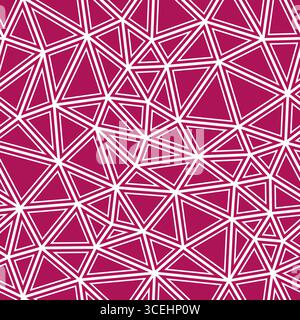 Vector science background. Medium triangles size. Solid shapes in frames. Solid Color style. Repeatable pattern. Trending vector tiles. Pink Fusion. Stock Vector