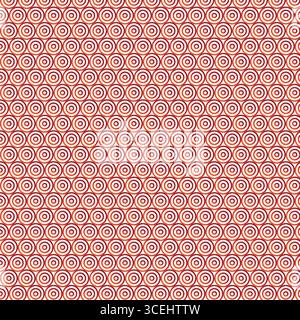 Red and orange circular geometric pattern, seamless abstract target and concentric ring texture, modern minimalist background design Stock Vector
