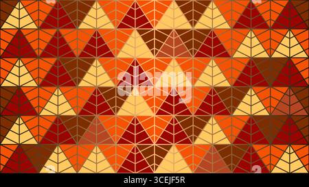 Seamless vector geometric fall trees pattern. Yellow and orange autumn background. Linear design back to school wrapping paper. Golden metallic line Stock Vector