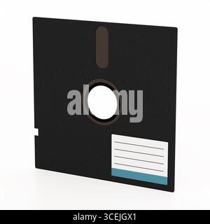 5 i25 nch floppy disk on transparent background. 3D illustration. Stock Photo