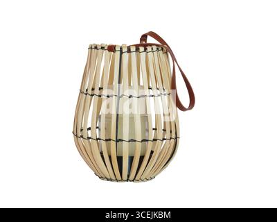 wicker table lamp isolated on white background Stock Photo