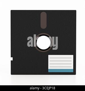 5 i25 nch floppy disk on transparent background. 3D illustration. Stock Photo