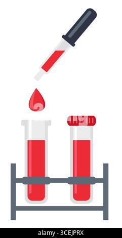 Blood test, blood test tubes Stock Vector
