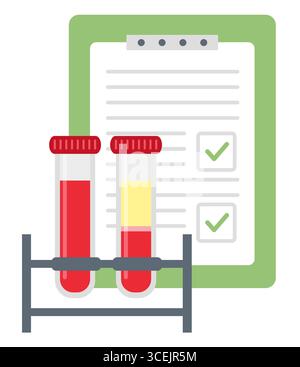 Blood test, blood test tubes Stock Vector